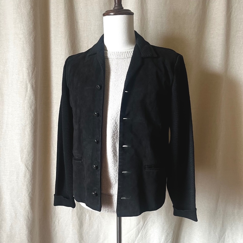 Vintage Henry the Hatter Suede Wool Knit Jacket Mens S/M 1950s 1960s Mod